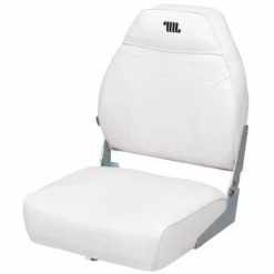 WISE SEATING High-Back Folding Fishing Boat Seat, White