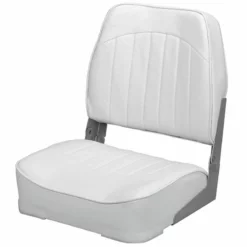 WISE SEATING Promotional Low-Back Folding Fishing Boat Seat, White