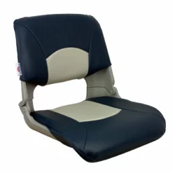 SPRINGFIELD Skipper Folding Seat, Blue And Gray Upholstery With Gray Shell -Boat Seating Sales Shop 17072901 2 1500