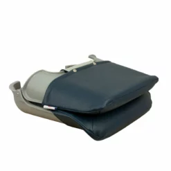 SPRINGFIELD Skipper Folding Seat, Blue And Gray Upholstery With Gray Shell -Boat Seating Sales Shop 17072901 4 1500
