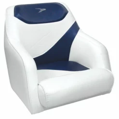WISE SEATING Bucket Seat, White/Midnight Blue