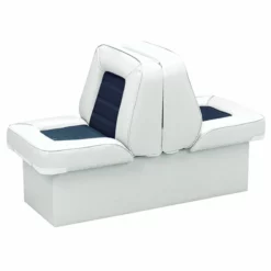 WISE SEATING 10" Base Lounge Seat, White/Navy