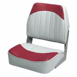 WISE SEATING Low Back Boat Seat, Gray/Red