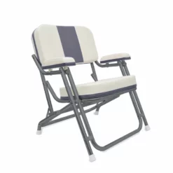 WEST MARINE Kingfish II Deck Chair, Gray Back, Powder-Coated Aluminum Frame